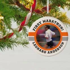 Marathon Ceramic Circle Personalized Photo Ornament -Ornament Shop Marathon Ceramic Circle Personalized Photo Ornament 1999QHE1711B104 02