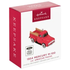 Hallmark Mini Lil' American Trucks 1954 Mercury M-100 2023 Metal Ornament, 0.75" -Ornament Shop Mercury M100 Truck Keepsake Ornament 1299QXM9159 04
