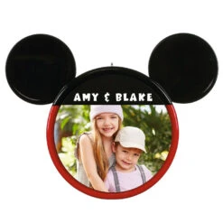 Hallmark Disney Mickey Mouse Ears Silhouette Text And Photo Personalized Ornament