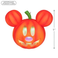 Hallmark Disney Mickey Mouse Mysterious Mickey Jack-o'-Lantern Ornament With Light 10 Hallmark Disney Mickey Mouse Mysterious Mickey Jack-o'-Lantern Ornament With Light -Ornament Shop Mickey Mouse JackoLantern Keepsake Ornament 2699QFO5347 03