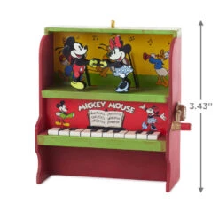 Hallmark Disney Mickey And Minnie Let's Dance! Musical Ornament With Motion -Ornament Shop Mickey and Minnie Piano Keepsake Ornament 2699QXD6717 03