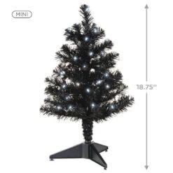 Hallmark Miniature Black Pre-Lit Christmas Tree, 18.75" -Ornament Shop Miniature Black PreLit Christmas Tree 2499QSB6246 03