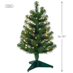 Hallmark Miniature Evergreen Pre-Lit Christmas Tree, 18.75" -Ornament Shop Miniature Green PreLit Christmas Tree 2499QSB6253 03