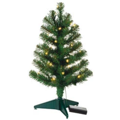 Hallmark Miniature Evergreen Pre-Lit Christmas Tree, 18.75" -Ornament Shop Miniature Green PreLit Christmas Tree 2499QSB6253 06