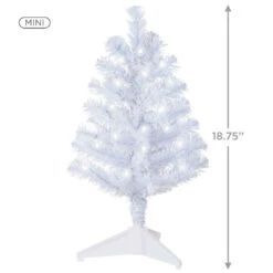 Hallmark Miniature White Pre-Lit Christmas Tree, 18.75" -Ornament Shop Miniature White PreLit Christmas Tree 2499QSB6243 03