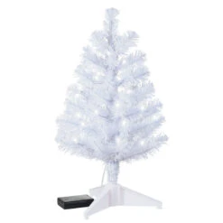 Hallmark Miniature White Pre-Lit Christmas Tree, 18.75" -Ornament Shop Miniature White PreLit Christmas Tree 2499QSB6243 06