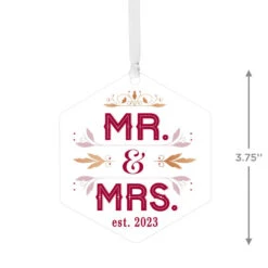 Hallmark Mr. & Mrs. Personalized Text Metal Ornament -Ornament Shop Mr. Mrs. Personalized Christmas Ornament 1OFM1002B3 03