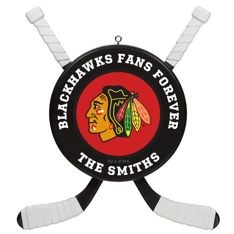NHL Hockey Personalized Ornament, Chicago Blackhawks® 3 NHL Hockey Personalized Ornament, Chicago Blackhawks®