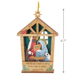 Hallmark A Child Is Born Nativity Papercraft Ornament -Ornament Shop Nativity Scene Wood and Paper Keepsake Ornament 1999QGO2759 03