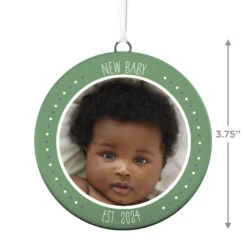 Hallmark New Baby Personalized Text And Photo Ceramic Ornament -Ornament Shop New Baby Personalized Round Ceramic Ornament 1999QHE1711B31 03