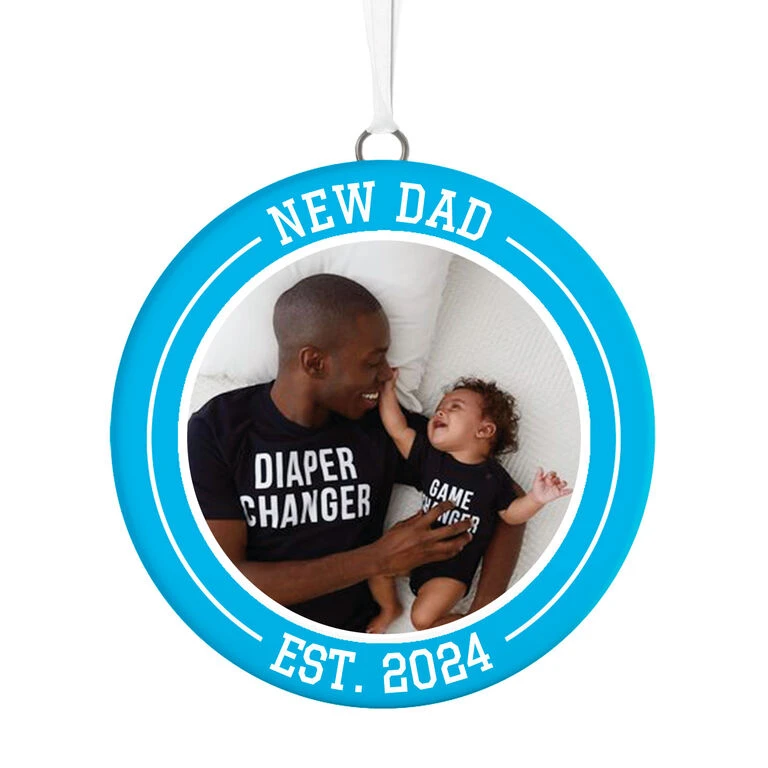 Hallmark New Dad Personalized Text And Photo Ceramic Ornament 3 Hallmark New Dad Personalized Text And Photo Ceramic Ornament
