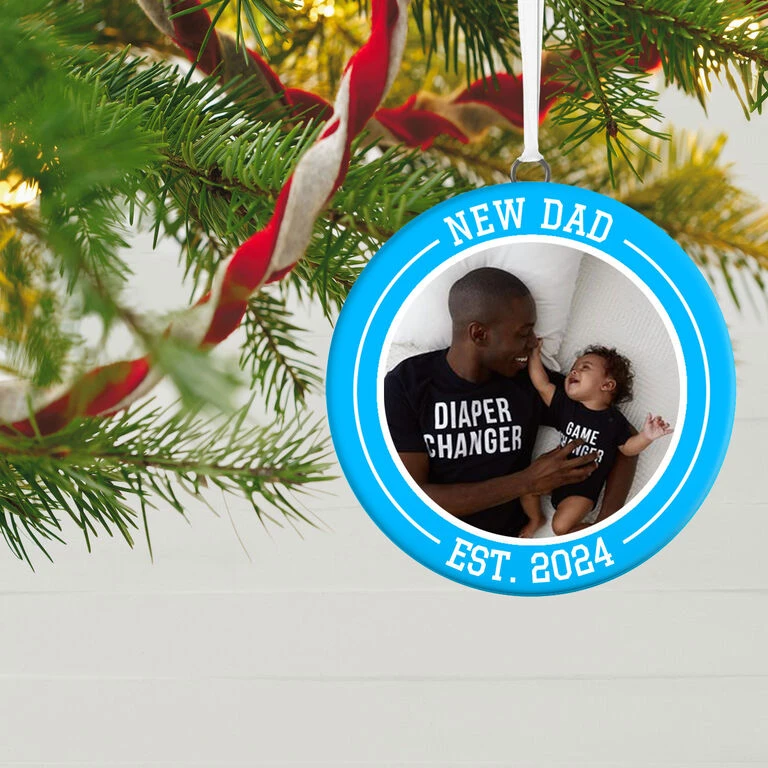 Hallmark New Dad Personalized Text And Photo Ceramic Ornament 4 Hallmark New Dad Personalized Text And Photo Ceramic Ornament - Image 2