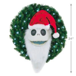 Hallmark Disney Tim Burton's The Nightmare Before Christmas Jack Skellington Wreath With Light, Sound And Motion, 24" -Ornament Shop Nightmare Before Christmas Jack Skellington Talking Wreath 1QFM3343 03