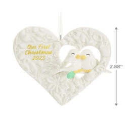 Hallmark Our First Christmas Birds In Heart 2023 Porcelain Ornament 10 Hallmark Our First Christmas Birds In Heart 2023 Porcelain Ornament -Ornament Shop Our 1st Christmas Birds in Heart Keepsake Ornament 2299QGO2877 03