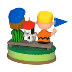 Hallmark The Peanuts® Gang Batter Up! Musical Ornament -Ornament Shop Peanuts Gang Watching Baseball Keepsake Ornament 3299QXI7059 06
