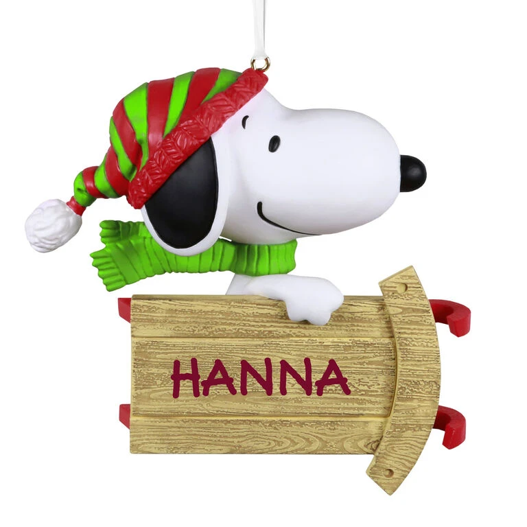 Hallmark Peanuts® Sledding With Snoopy Personalized Ornament 3 Hallmark Peanuts® Sledding With Snoopy Personalized Ornament