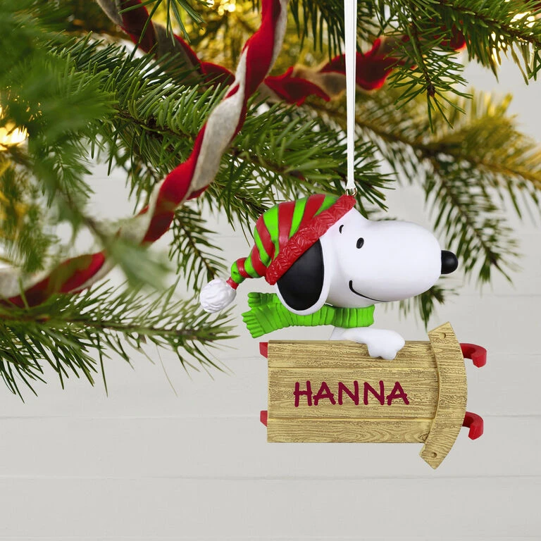 Hallmark Peanuts® Sledding With Snoopy Personalized Ornament 4 Hallmark Peanuts® Sledding With Snoopy Personalized Ornament - Image 2