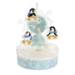 Hallmark Playful Penguins On Ferris Wheel Musical Ornament With Light And Motion