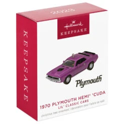 Hallmark Mini Lil' Classic Cars 1970 Plymouth Hemi® 'Cuda 2023 Metal Ornament, 0.58" -Ornament Shop Plymouth Hemi Cuda Car Keepsake Ornament 1299QXM9157 04