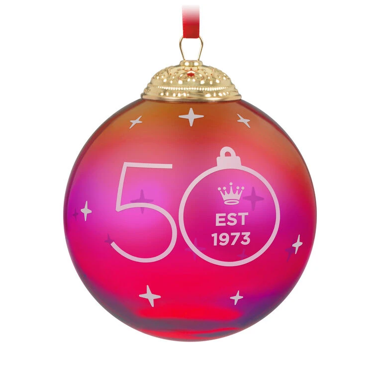 Hallmark Keepsake Ornament 50th Anniversary Christmas Commemorative Special Edition Glass And Metal Ornament 3 Hallmark Keepsake Ornament 50th Anniversary Christmas Commemorative Special Edition Glass And Metal Ornament