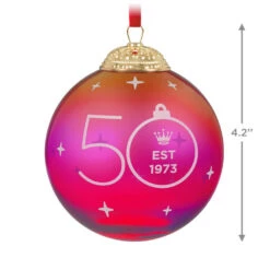 Hallmark Keepsake Ornament 50th Anniversary Christmas Commemorative Special Edition Glass And Metal Ornament 10 Hallmark Keepsake Ornament 50th Anniversary Christmas Commemorative Special Edition Glass And Metal Ornament -Ornament Shop Red Ball 50th Anniversary Keepsake Ornament 2499QGO2987 03