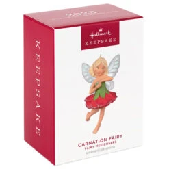 Hallmark Fairy Messengers Carnation Fairy Ornament -Ornament Shop Red and Green Fairy Keepsake Ornament 1499QXR8007 04
