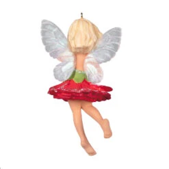 Hallmark Fairy Messengers Carnation Fairy Ornament -Ornament Shop Red and Green Fairy Keepsake Ornament 1499QXR8007 06