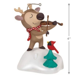Hallmark Festive Fiddler Musical Ornament -Ornament Shop Reindeer Playing Violin Musical Keepsake Ornament 2199QGO2937 03