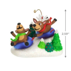 Hallmark Reindeer Antics Ornament -Ornament Shop Reindeer on Snow Tubes Keepsake Ornament 2499QGO2747 03