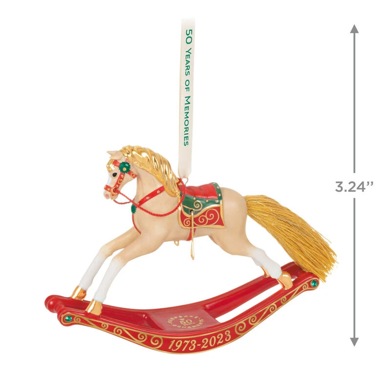 Hallmark 50 Years Of Memories Rocking Horse Special Edition Porcelain Ornament 5 Hallmark 50 Years Of Memories Rocking Horse Special Edition Porcelain Ornament - Image 3