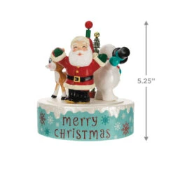 Hallmark Nostalgic Noel Ornament With Sound And Motion 10 Hallmark Nostalgic Noel Ornament With Sound And Motion -Ornament Shop Santa Snowman Reindeer Spinning Keepsake Ornament 4499QGO2769 03