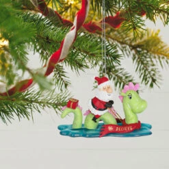 Hallmark Just Believe Ornament -Ornament Shop Santa on Loch Ness Monster Keepsake Ornament 2199QGO2859 02