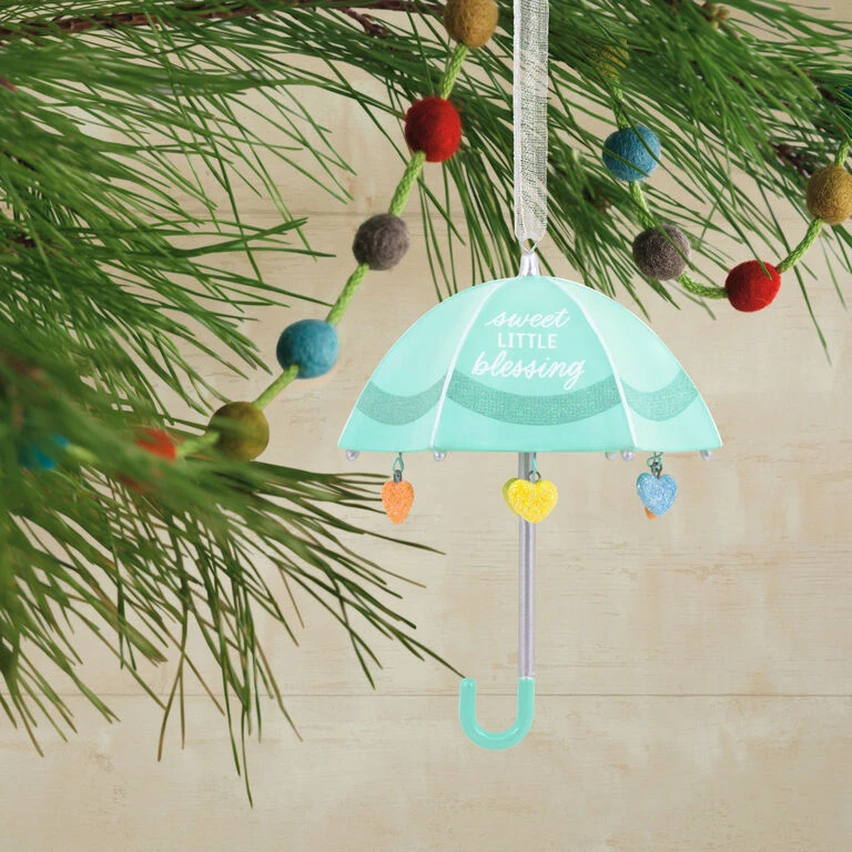 Signature Baby Umbrella Porcelain Hallmark Ornament 4 Signature Baby Umbrella Porcelain Hallmark Ornament - Image 2