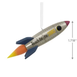 Signature Rocket Ship Hallmark Ornament -Ornament Shop Signature Rocket Ship Christmas Ornament 1HDL2176 03