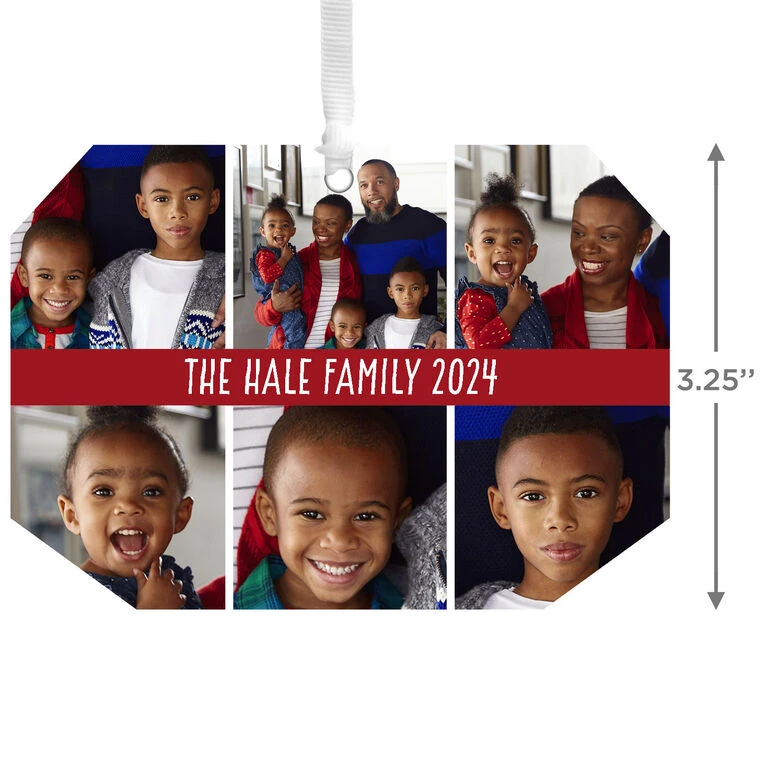 Hallmark Six-Photo Personalized Text And Photo Metal Ornament 5 Hallmark Six-Photo Personalized Text And Photo Metal Ornament - Image 3