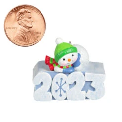Hallmark Mini A Snowy 2023 Ornament With Light, 1.25" -Ornament Shop Snowman 2023 Keepsake Ornament 1299QXM9209 07