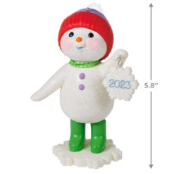 Hallmark Sweet Snowman 2023 Ornament -Ornament Shop Snowman With Snowflake Ornament Keepsake Ornament 3999QGO2777 03