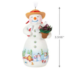 Hallmark Snowtop Lodge Terran S. Gardner Porcelain Ornament 10 Hallmark Snowtop Lodge Terran S. Gardner Porcelain Ornament -Ornament Shop Snowman with Flower Pot Keepsake Ornament 2299QXR8119 03
