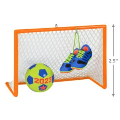 Hallmark Soccer Star 2023 Ornament -Ornament Shop Soccer Goal Shoes and Ball Keepsake Ornament 1399QGO2689 03