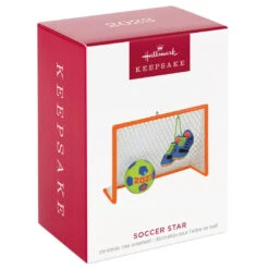 Hallmark Soccer Star 2023 Ornament -Ornament Shop Soccer Goal Shoes and Ball Keepsake Ornament 1399QGO2689 04