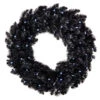 Hallmark Black Pre-Lit Wreath, 30" -Ornament Shop Star Galaxy Black Artificial Wreath With Lights 1QSB6306 01