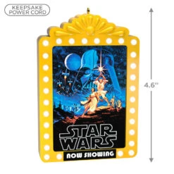 Hallmark Star Wars: A New Hope™ Now Showing Ornament With Light -Ornament Shop Star Wars Movie Poster Keepsake Ornament 2499QXI7149 03