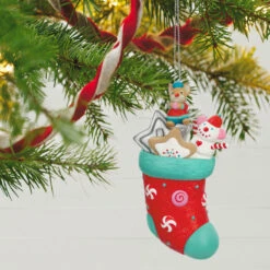 Hallmark Stocking Stuffers Surprise Mystery 2023 Exclusive Ornament -Ornament Shop Stocking With Mouse and Star Cookie Keepsake Ornament 1999QXC5619 03