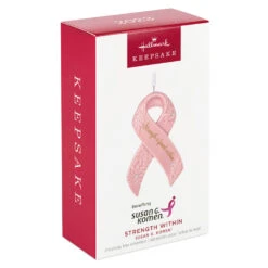 Hallmark Strength Within Pink Ribbon Porcelain Ornament Benefiting Susan G. Komen® -Ornament Shop Susan G Komen Pink Ribbon Keepsake Ornament 1999QXI7427 04