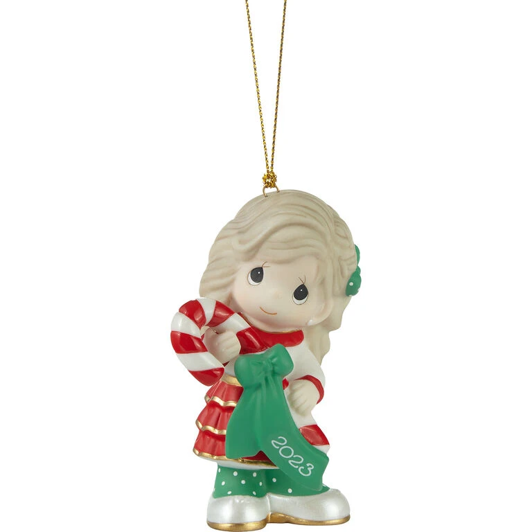 Precious Moments Sweet Christmas Wishes Girl 2023 Ornament, 3.4" 3 Precious Moments Sweet Christmas Wishes Girl 2023 Ornament, 3.4"