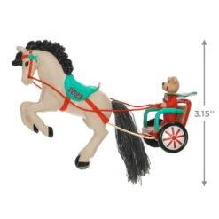 Hallmark A Pony For Christmas 2023 Ornament -Ornament Shop Teddy Bear in Horse Chariot Keepsake Ornament 1799QXR8039 03