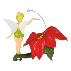 Hallmark Disney Tinker Bell Pixie-Dusted Poinsettia Ornament -Ornament Shop Tinker Bell on Flower Keepsake Ornament 2099QXD6637 06