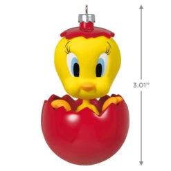 Hallmark Looney Tunes™ Tweety™ Chwistmas Surprise Ornament -Ornament Shop Tweety Bird in Red Ball Keepsake Ornament 1899QXI6047 03