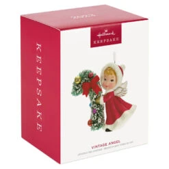 Hallmark Vintage Angel Porcelain Ornament -Ornament Shop Vintage Angel With Candy Cane Keepsake Ornament 2499QXT4127 04