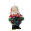 Hallmark Jolly Santa Porcelain Special Edition Ornament -Ornament Shop Vintage Jolly Santa With Wreath Keepsake Ornament 2499QXT4113 01